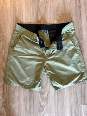 George Olive Green Flat Front Shorts